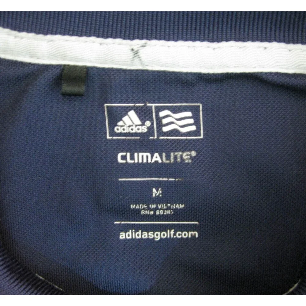 ADIDAS Men's (Size Medium) Blue Short Sleeve ClimaLite Golf Pocket Polo Shirt